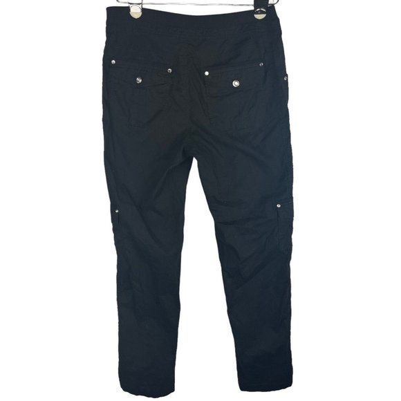 Laura Ashley Black Cargo Pants with Rhinestone Button‎ Detailing Women's Size 4 - Picture 5 of 12